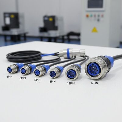 1000V Voltage Rating High Torque DC Servo Motor Connector with 4PIN 6PIN 8PIN 12PIN 17PIN Configurations for Industrial Automation