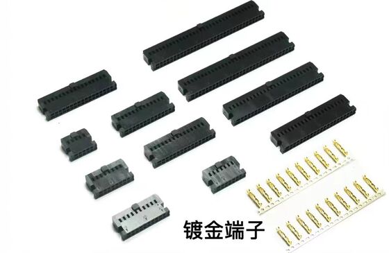 IDC/MIL single bump horn plug FC-2.54mm pitch gold-plated terminal dual-row plastic shell connector