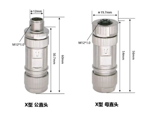 Welding or crimping type X type M12 internet connector  plug Profinet cable KEYENCE Industry camera use