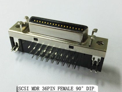 Scsi Mdr 68 핀 36 핀 암 전기 커넥터 90 학위 하락